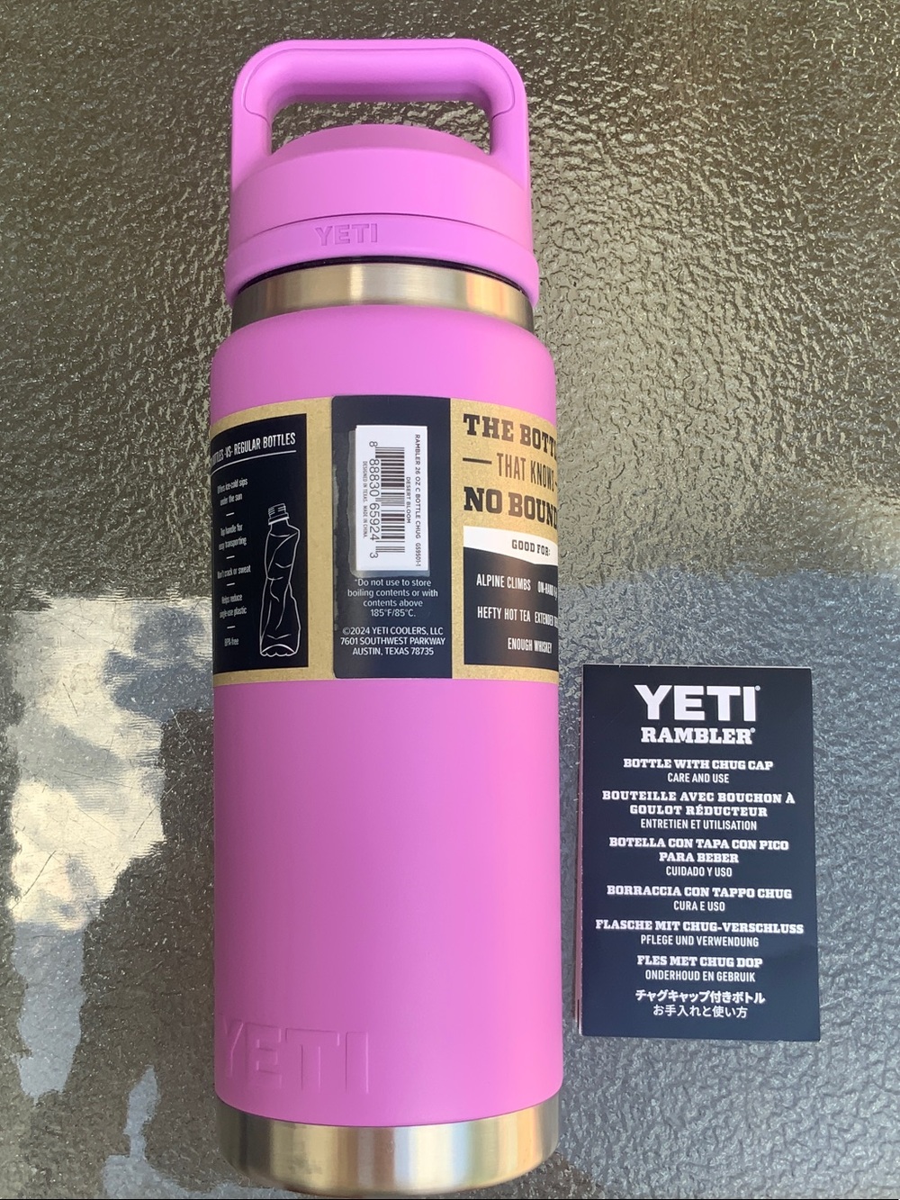 Yeti Pink Insulated Bottle with Handle and Chug Cap